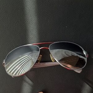 Jessica Simpson Red and Silver Aviator Sunglasses